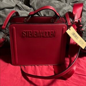 Steven By Steve Madden Red Mini Bag with Boxy Shape